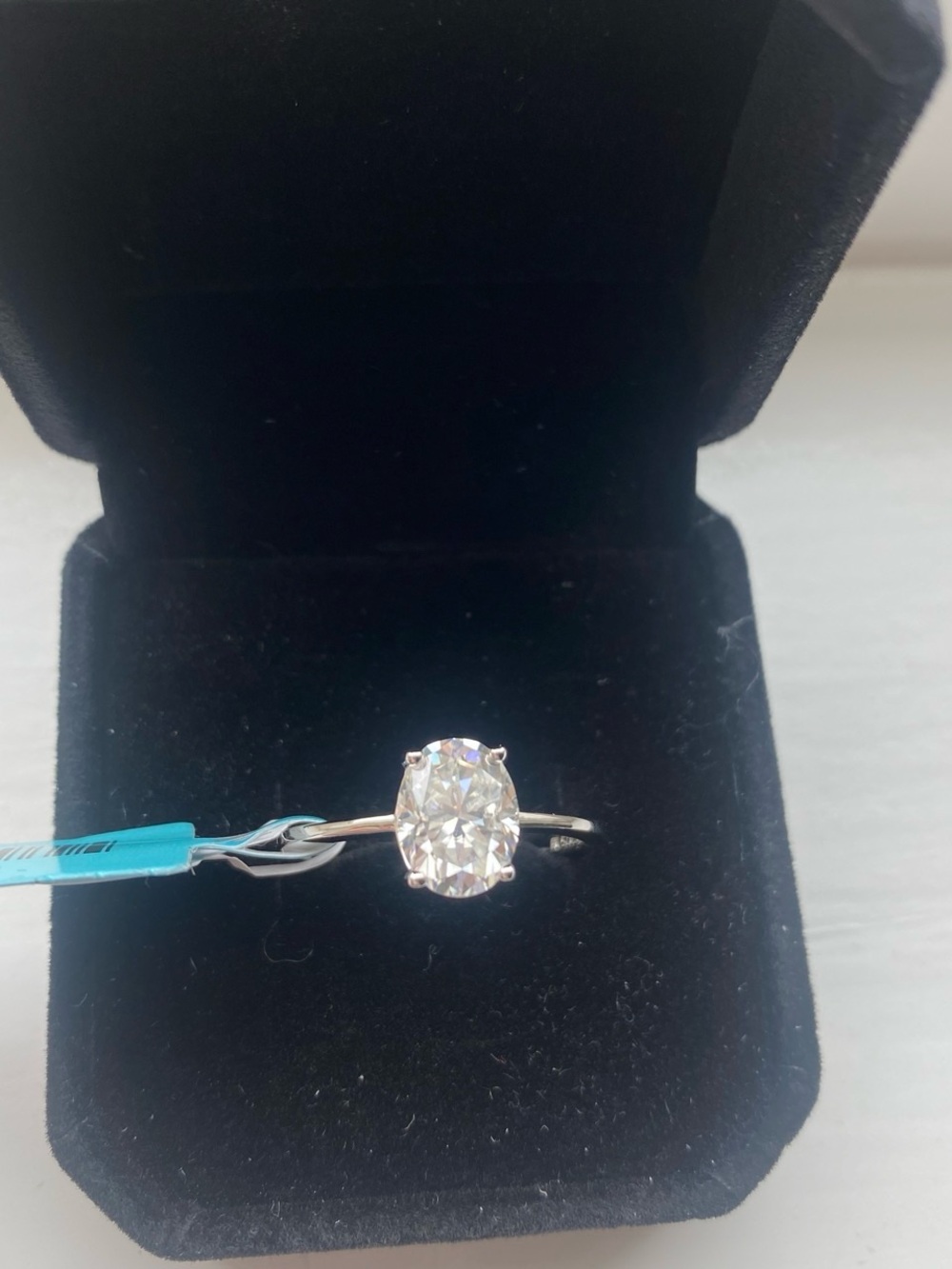 2 Carat Oval Moissanite Solitaire Engagement Ring Size 8